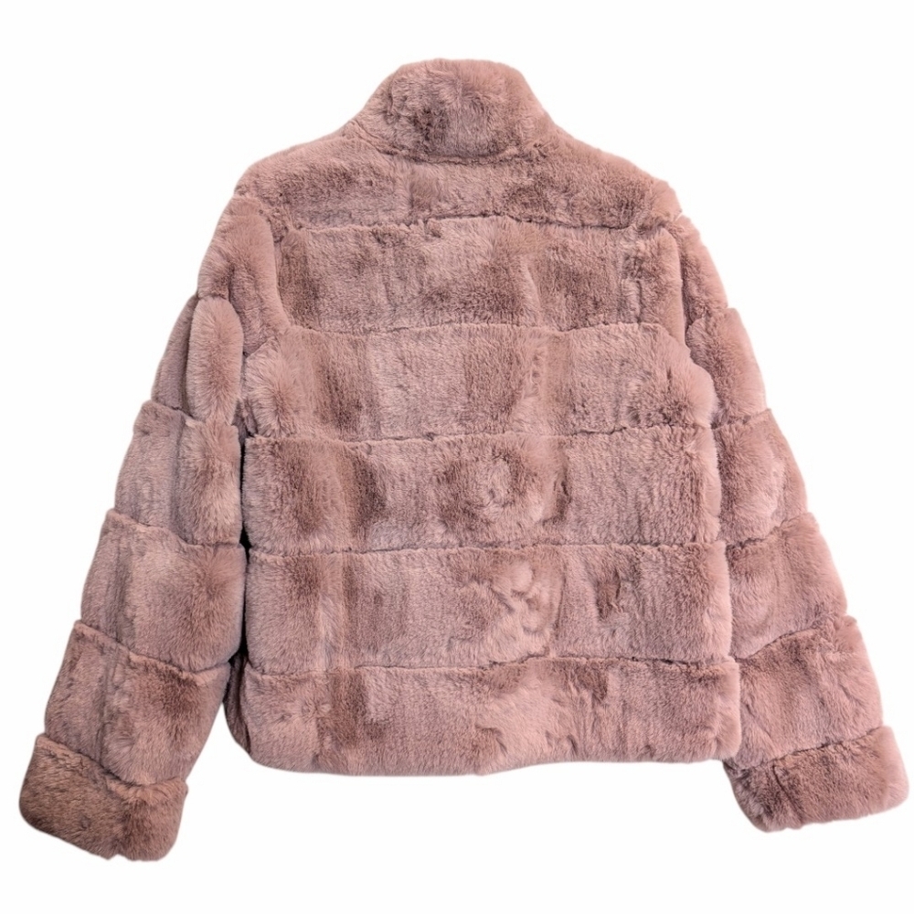 Donna Salyers Fabulous Furs Posh Quilted Pink Faux Fur Jacket Coat - Picture 4 of 10